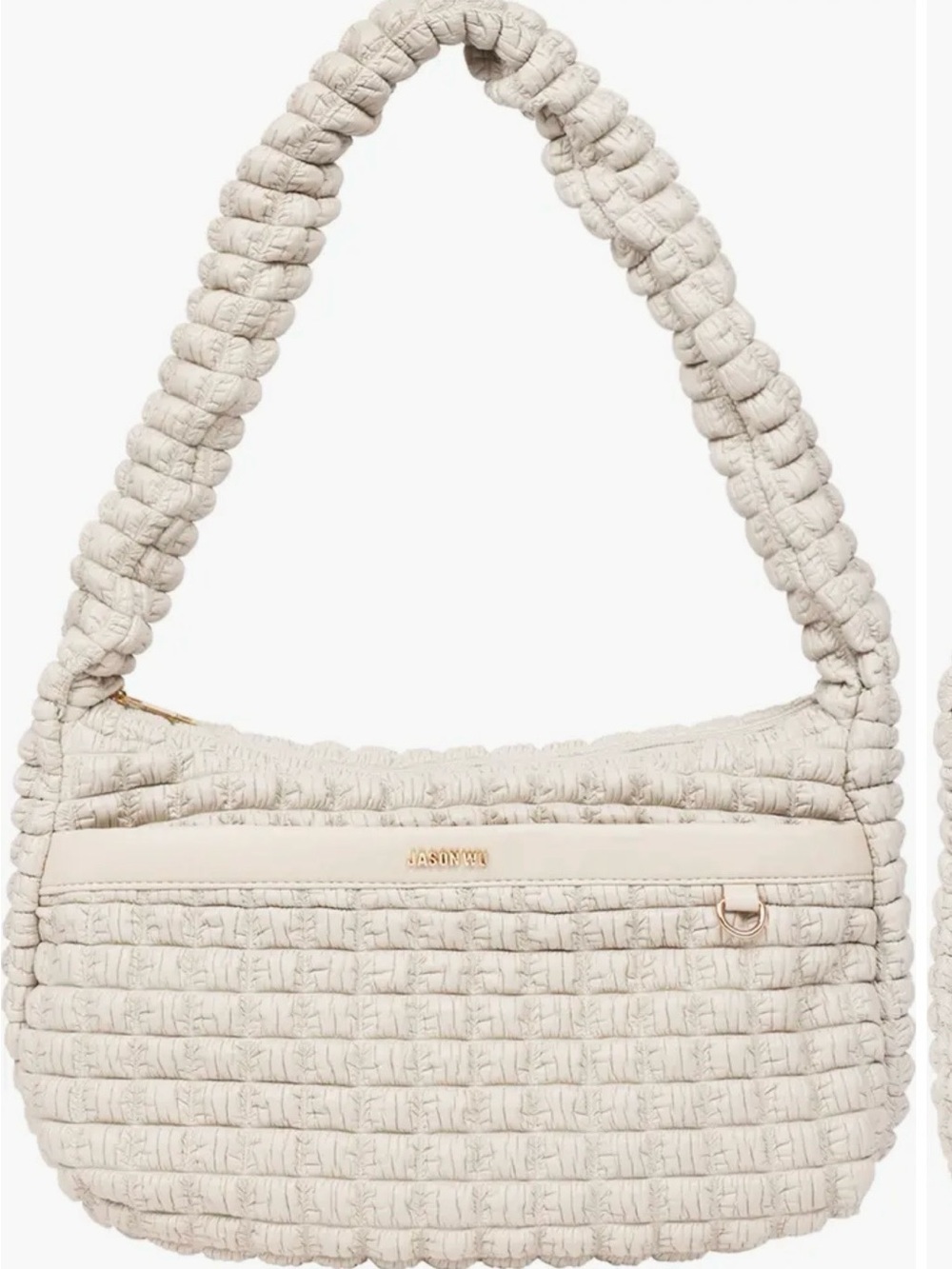 Jason Wu Cream or Ivory Woven Shoulder Bag with Padded Strap